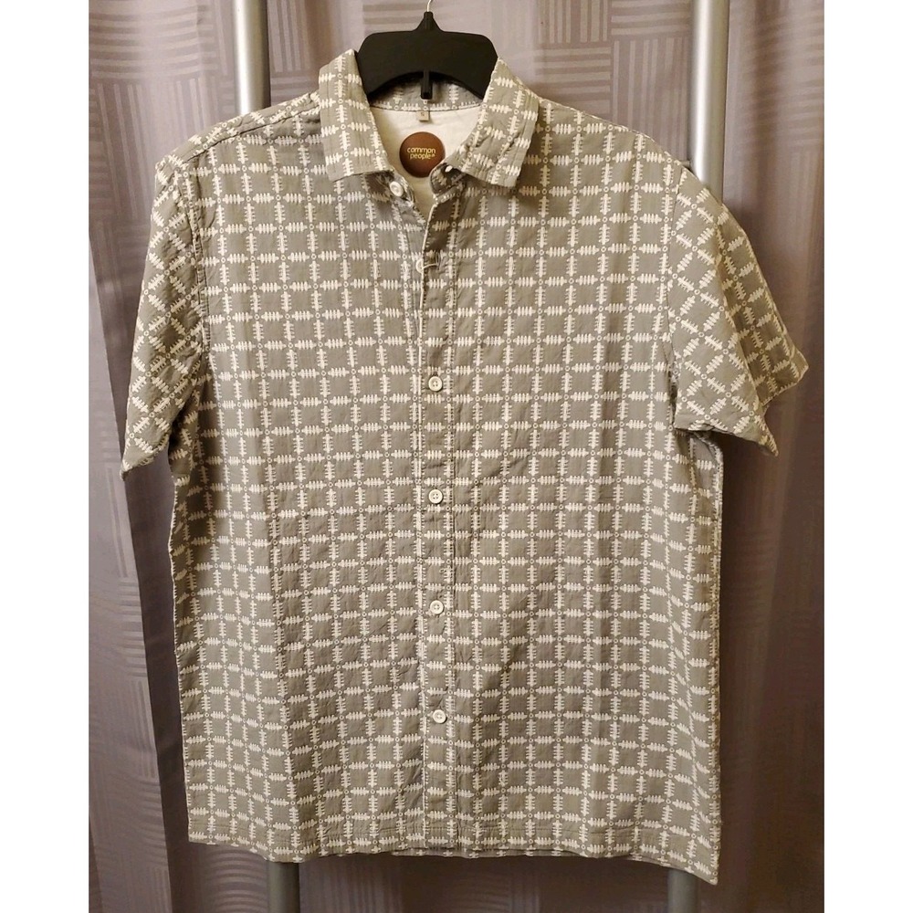 Common People  Gabe Short‎ Sleeve Textured Shirt Sage NWT Size S